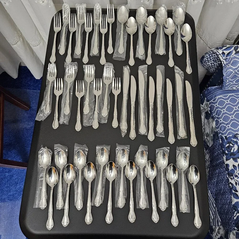 Stainless Steel Korea Flatware - 48 pcs. NWOT (Vintage 1970's)